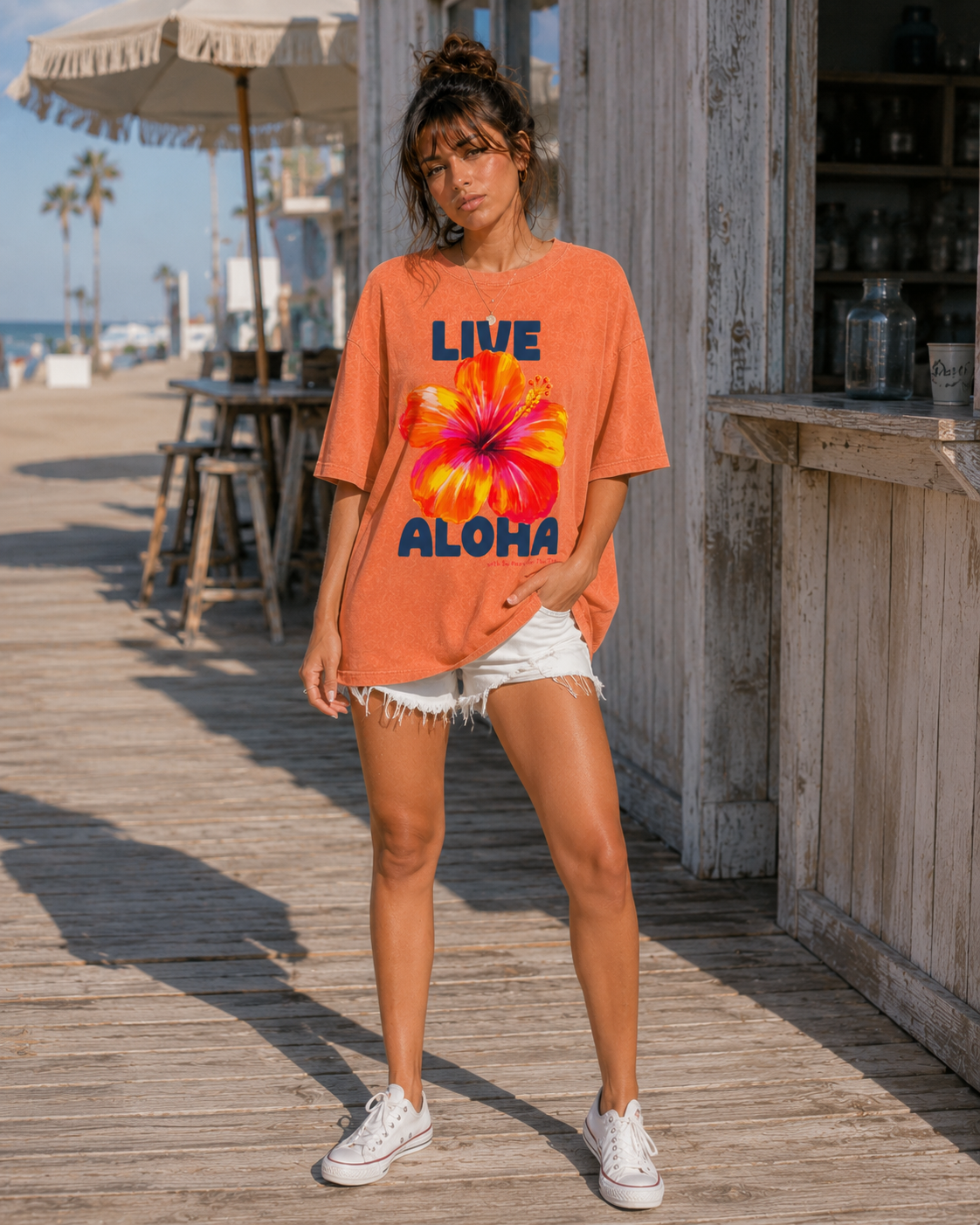 LIVE ALOHA SNOW WASHED TEE