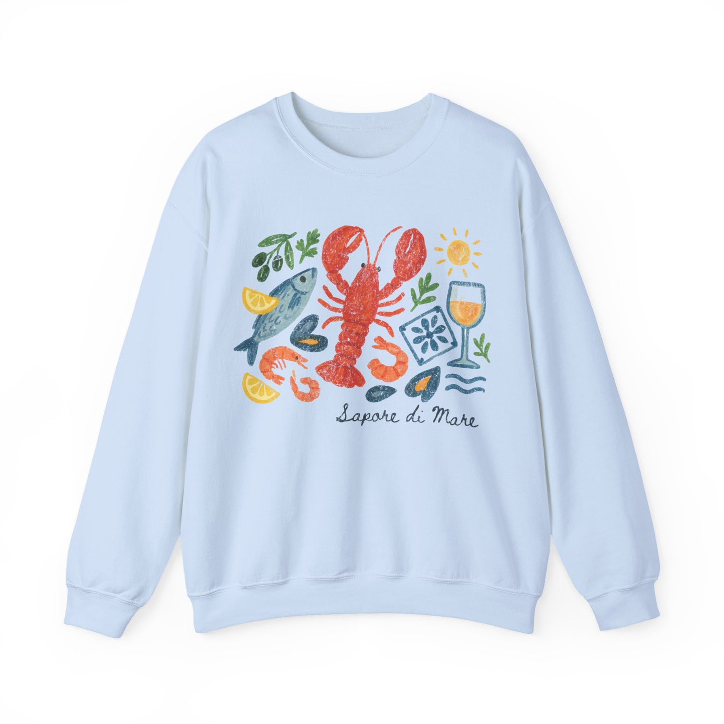 Coastal Seafood Collage Sweatshirt