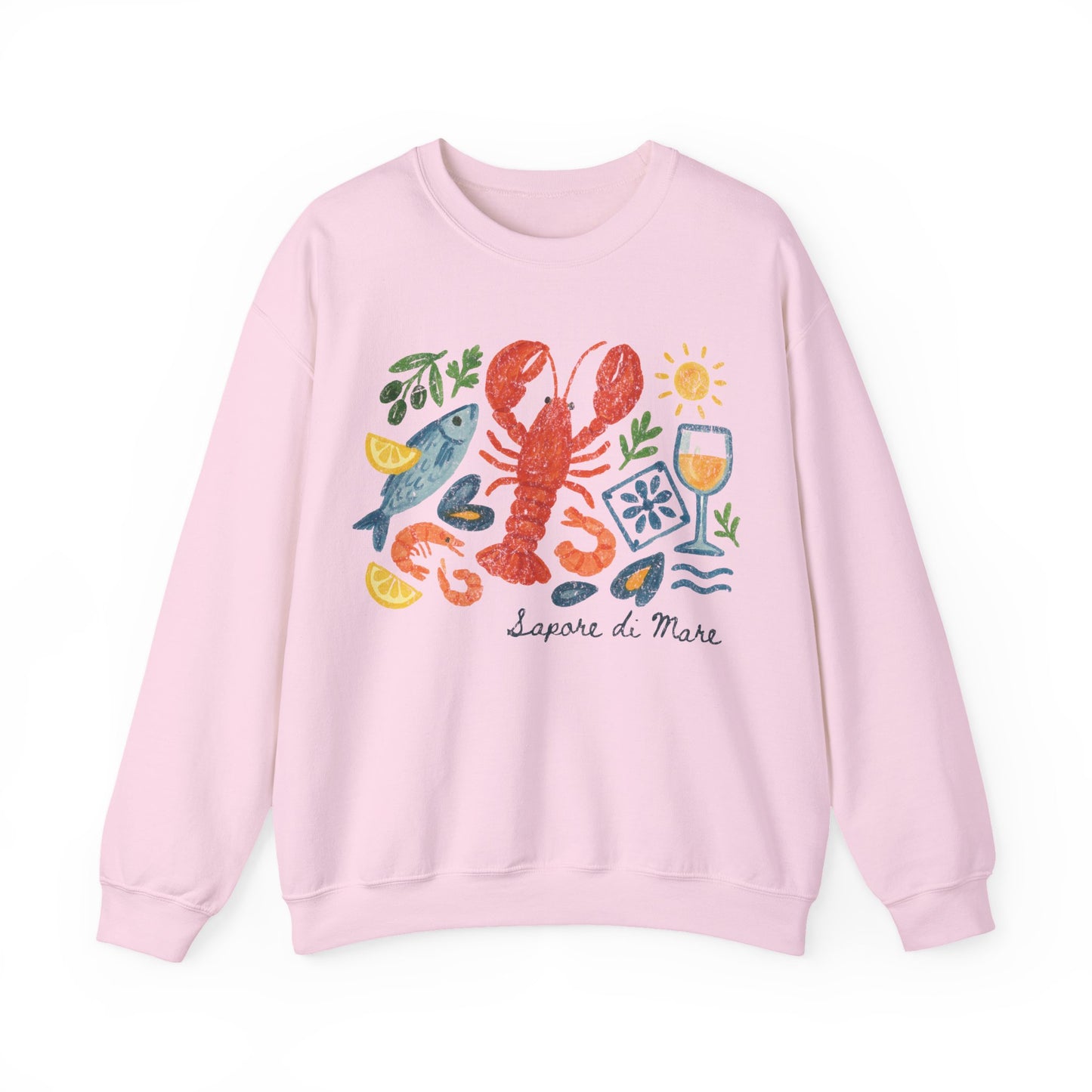 Coastal Seafood Collage Sweatshirt