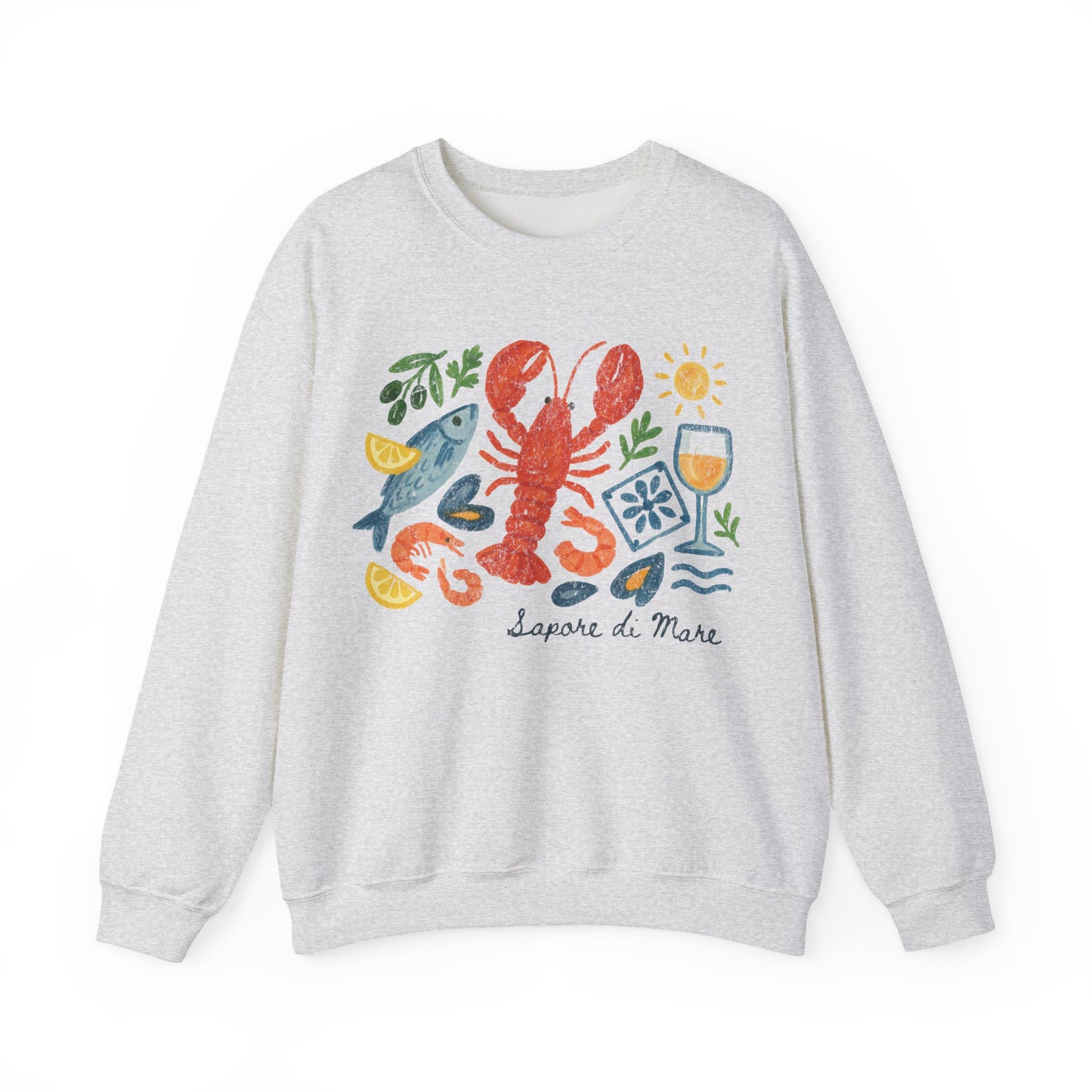 Coastal Seafood Collage Sweatshirt