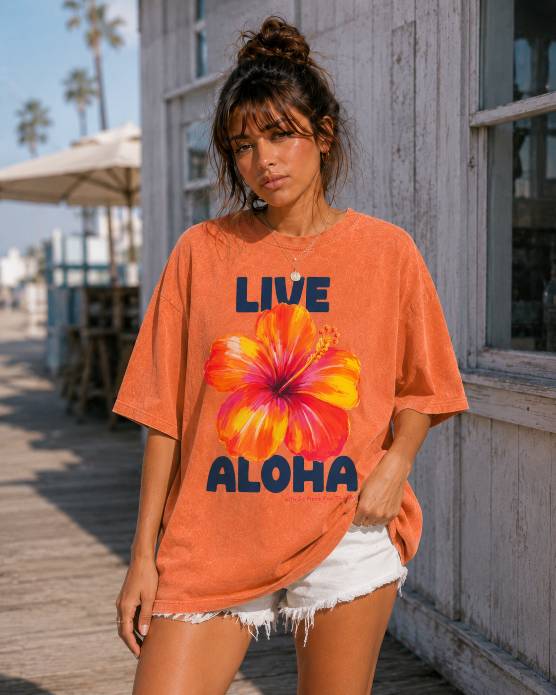LIVE ALOHA SNOW WASHED TEE