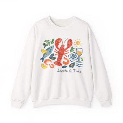 Coastal Seafood Collage Sweatshirt