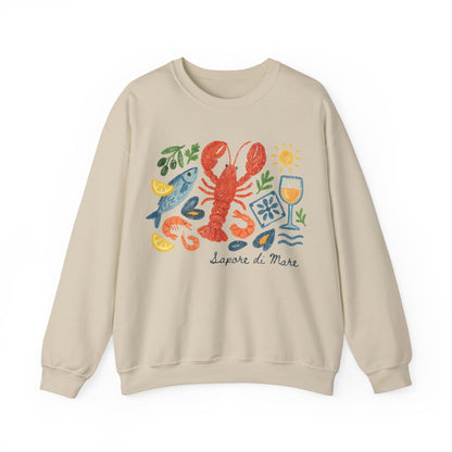 Coastal Seafood Collage Sweatshirt