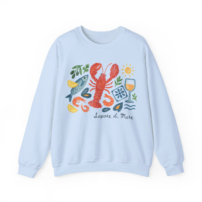 Coastal Seafood Collage Sweatshirt