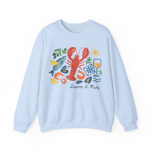 Coastal Seafood Collage Sweatshirt