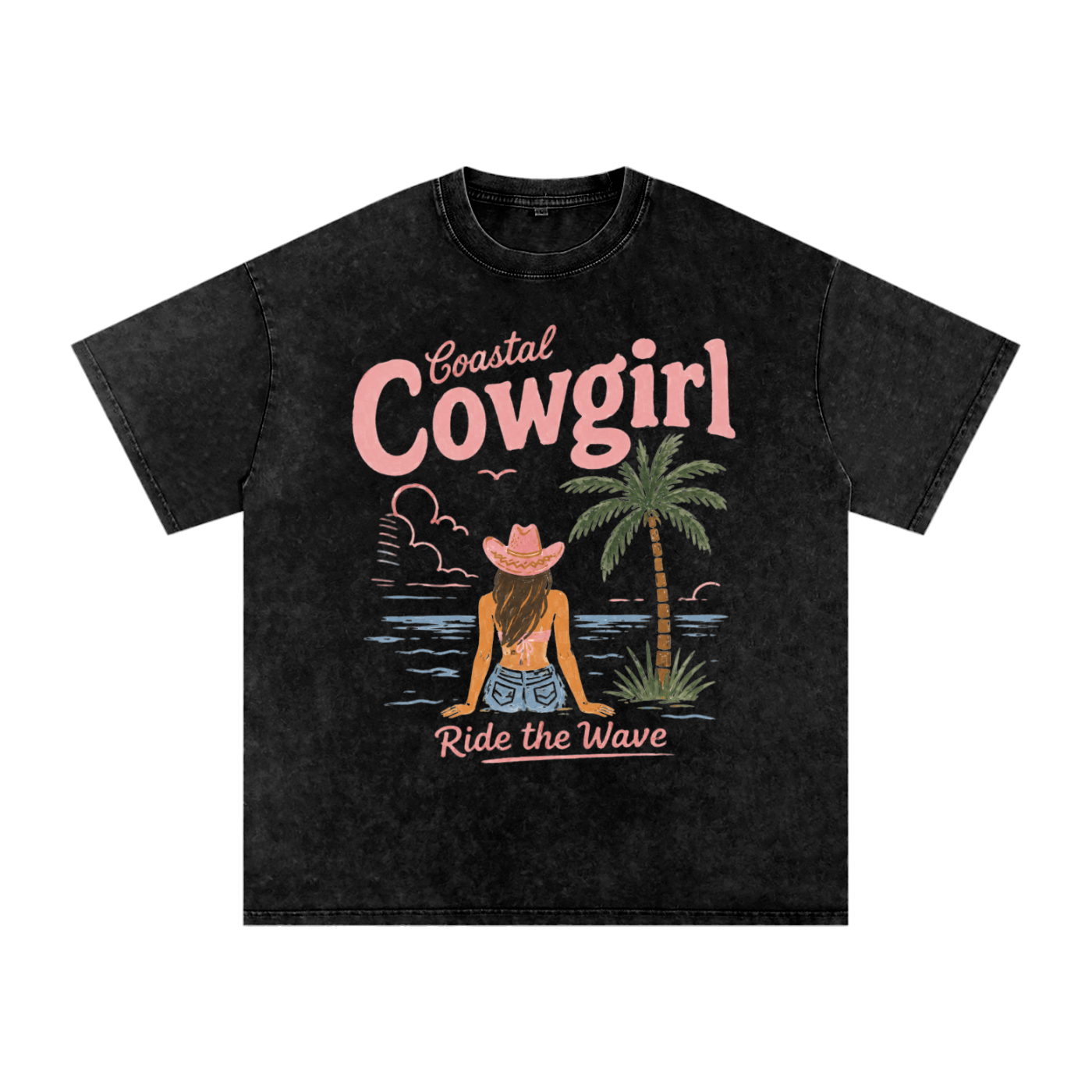 Snow Washed Oversized Cotton T-Shirt