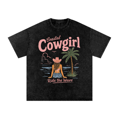 Snow Washed Oversized Cotton T-Shirt