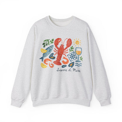 Coastal Seafood Collage Sweatshirt