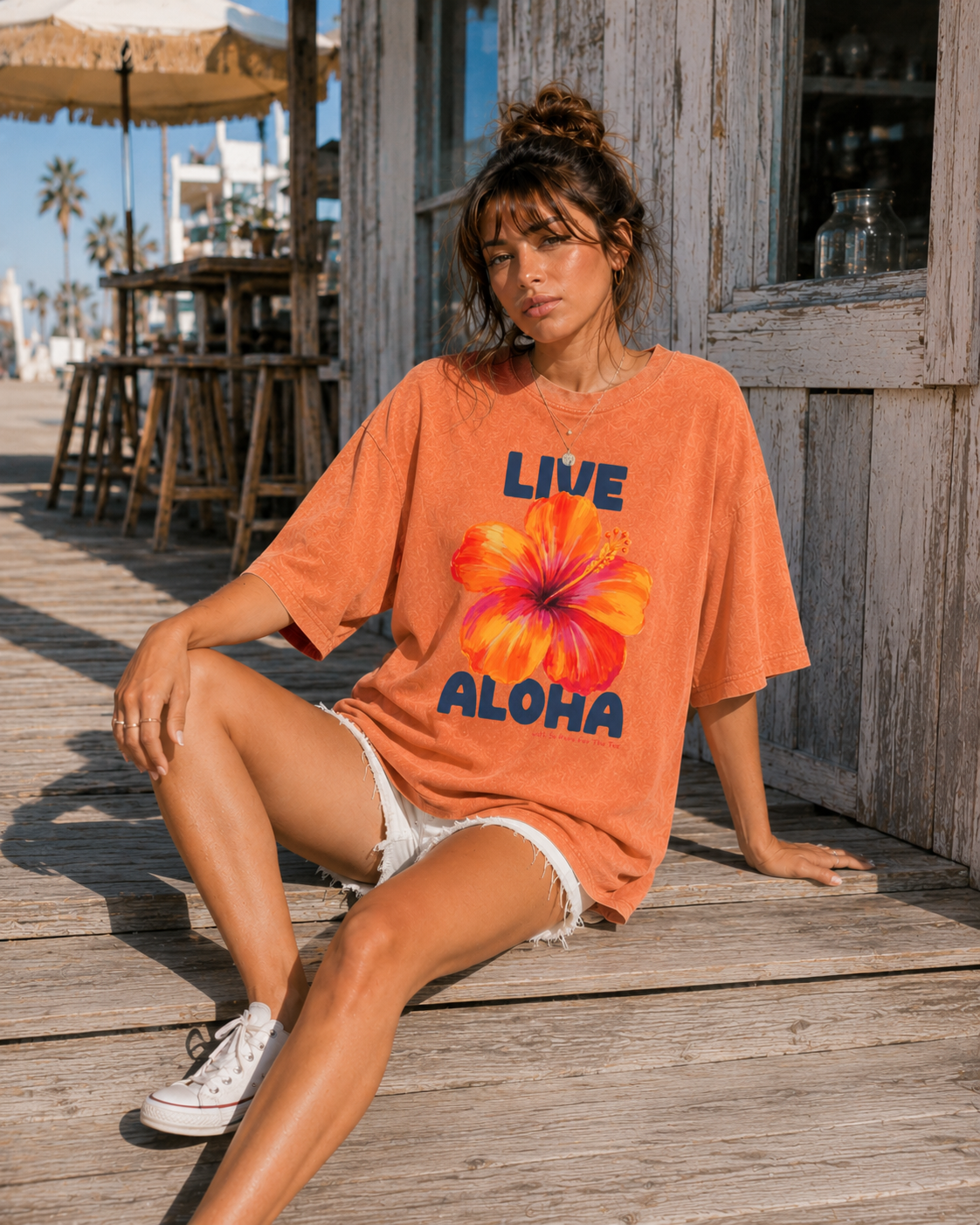 LIVE ALOHA SNOW WASHED TEE