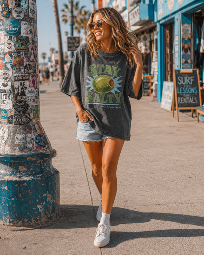 STAY SALTY SNOW WASHED TEE